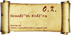 Ozsváth Klára névjegykártya
