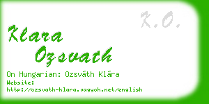 klara ozsvath business card