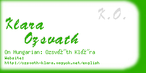 klara ozsvath business card